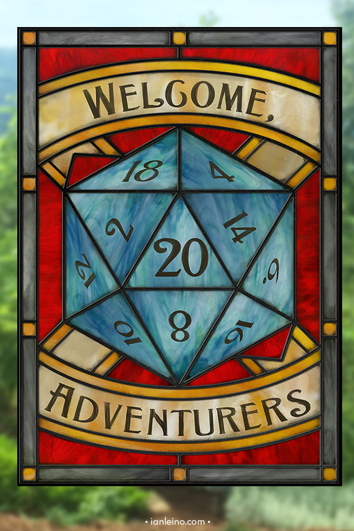 RPG Adventurers - Stained Glass window cling