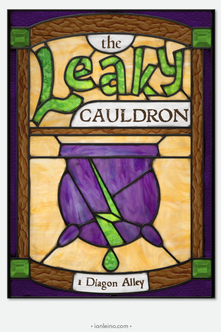 The Leaky Cauldron - Pub Sign Stained Glass window cling
