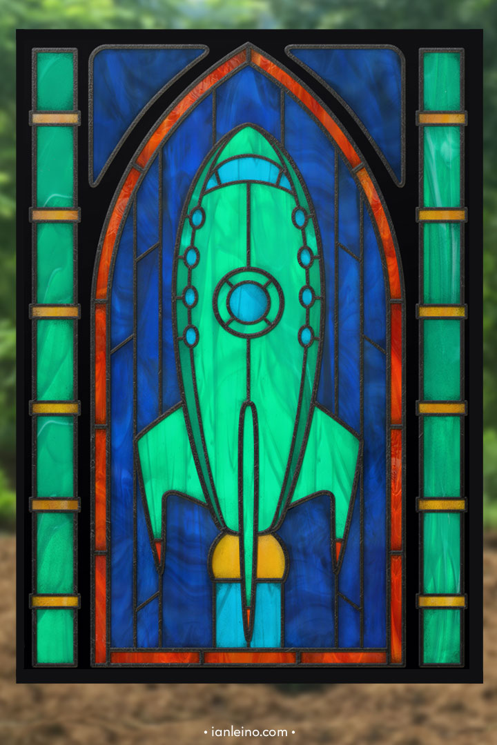 Planet Express Ship - Stained Glass window cling