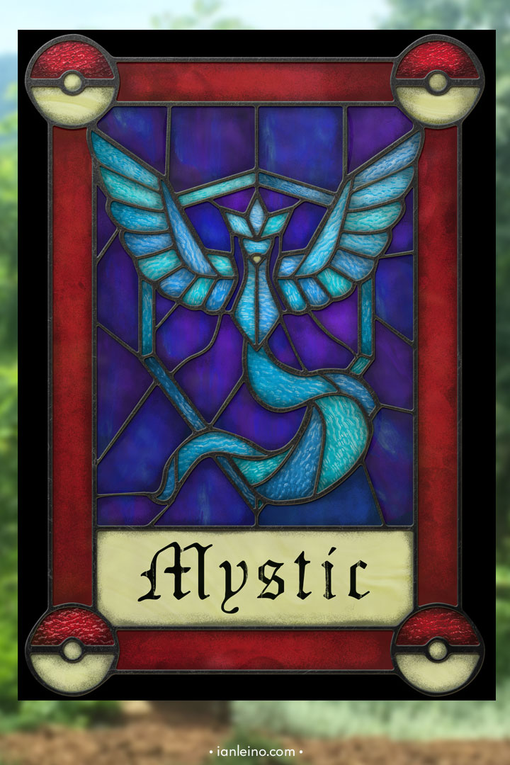 Team Mystic - Stained Glass window cling