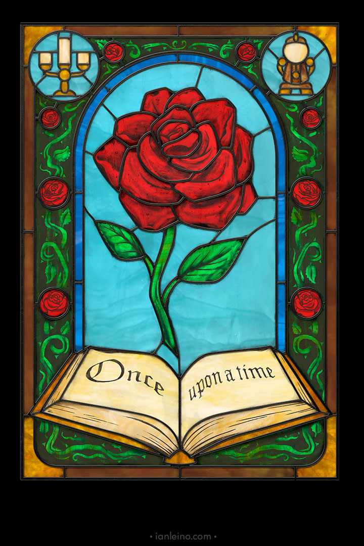 Beauty and the Beast Stained Glass T-Shirt