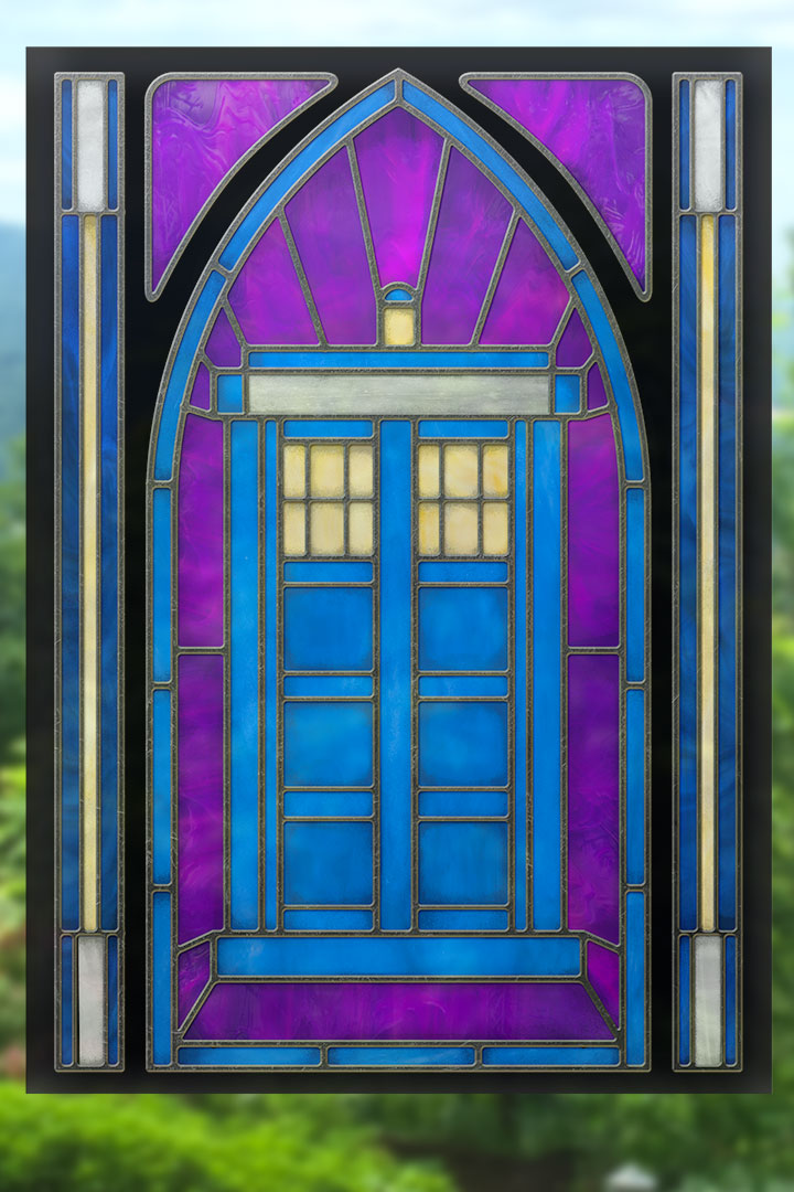 Doctor Who "TARDIS" - Stained Glass window cling
