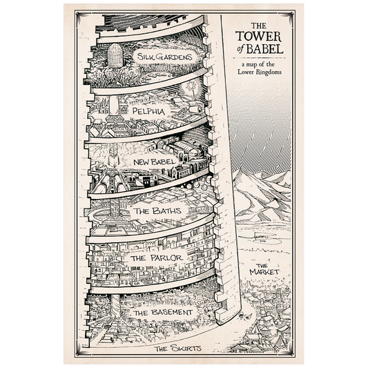 Books of Babel: Tower Map - Art Prints