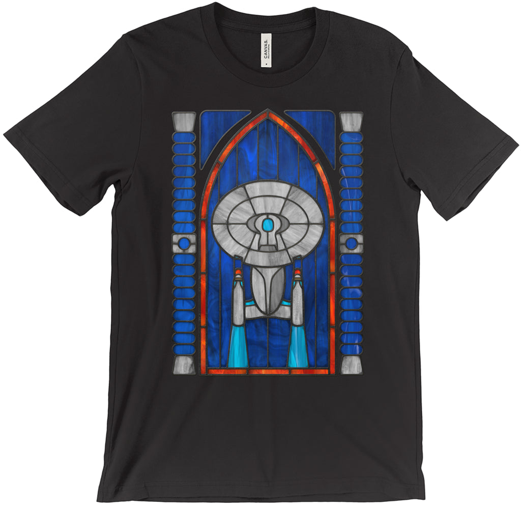 Enterprise D Stained Glass T-Shirt Men's XS Black