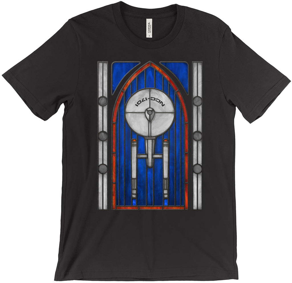 Enterprise Stained Glass T-Shirt Men's XS Black