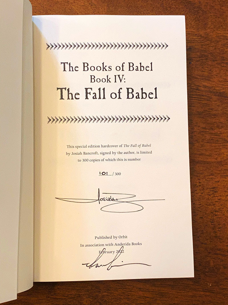 Fall of Babel - Signed 1st edition Hardcover