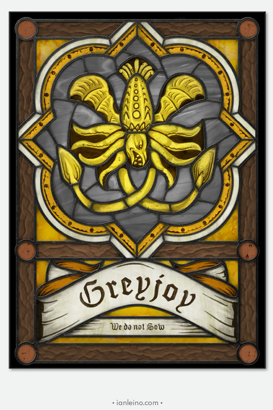 Game of Thrones "House Greyjoy" - Stained Glass window cling