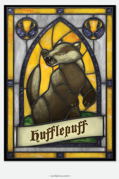 Hogwarts "Hufflepuff" - Stained Glass window cling