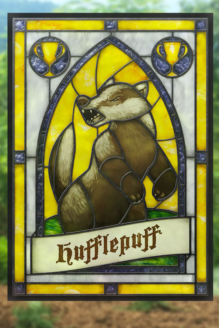 Hogwarts Hufflepuff - Stained Glass window cling – Ian Leino Design, Inc