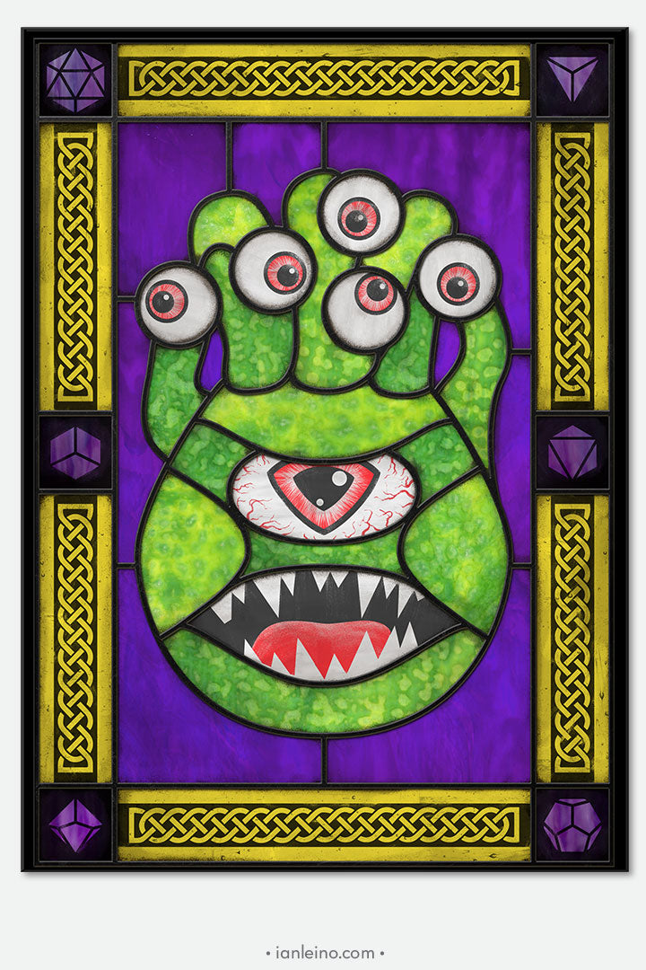 D&D Beholder - Stained Glass window cling
