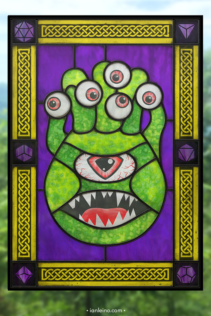 D&D Beholder - Stained Glass window cling