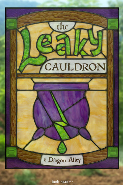 The Leaky Cauldron - Pub Sign Stained Glass window cling