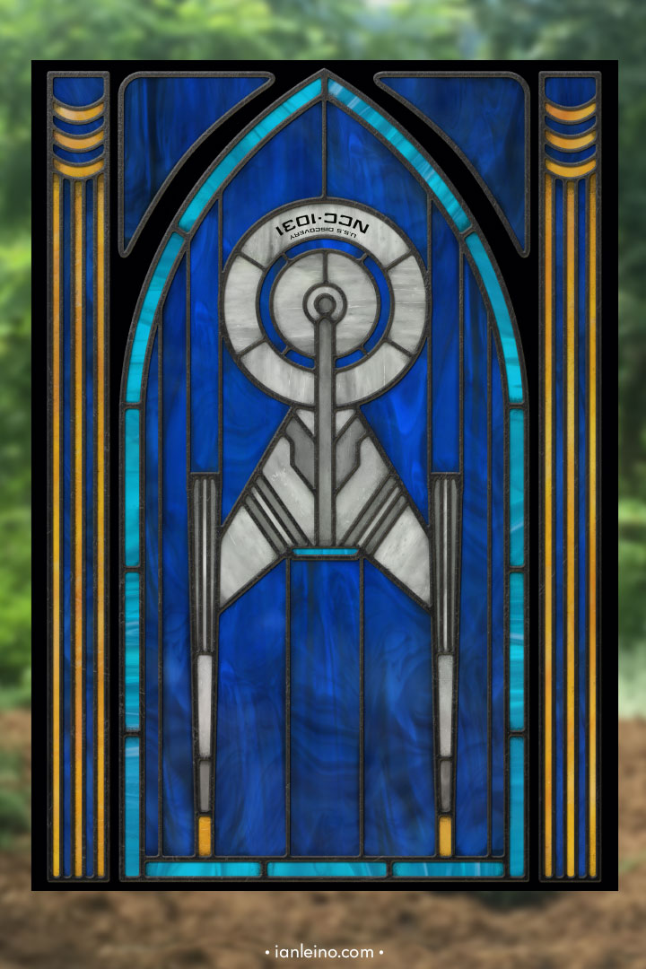 Discovery - Stained Glass window cling