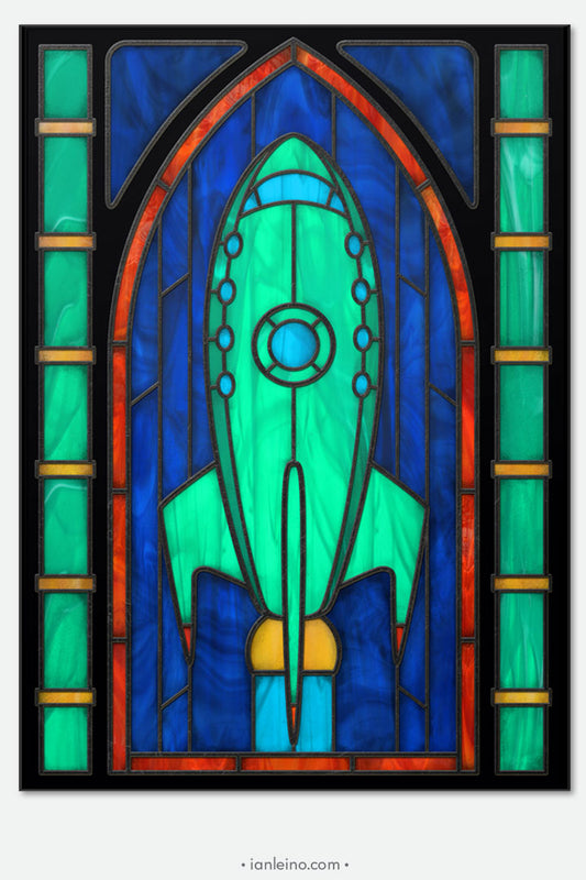 Planet Express Ship - Stained Glass window cling