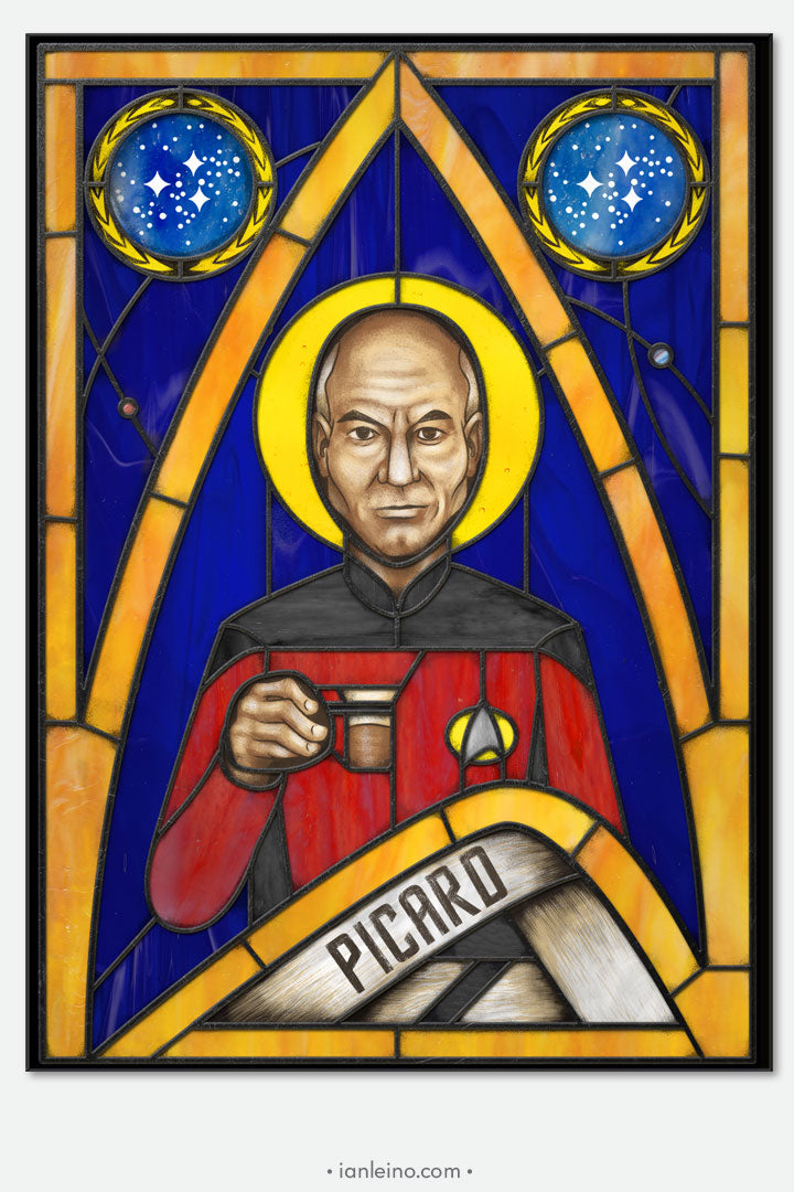 Picard Icon - Stained Glass window cling