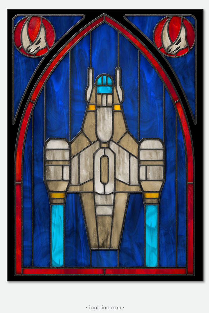 Razor Crest - Stained Glass window cling