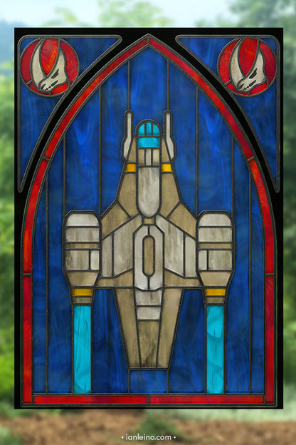 Razor Crest - Stained Glass window cling