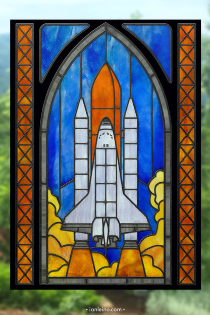 Space Shuttle - Stained Glass window cling