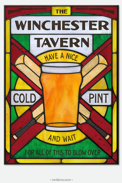 Winchester Tavern - Pub Sign Stained Glass window cling