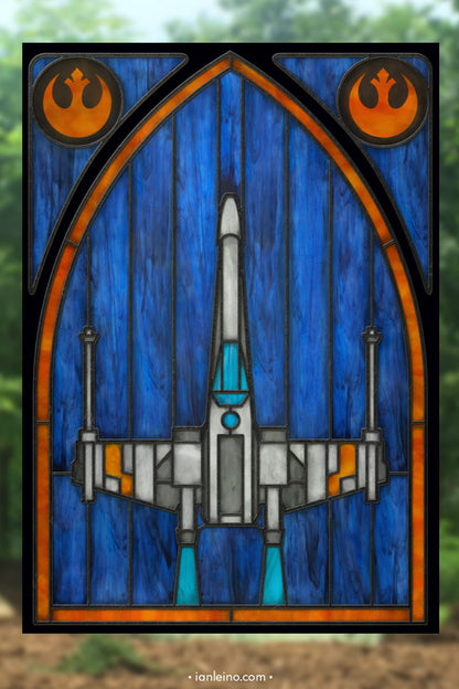 X-Wing - Stained Glass window cling