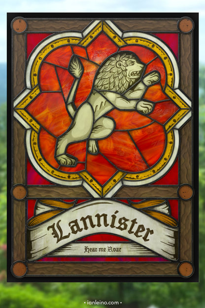 Game of Thrones "House Lannister" - Stained Glass window cling