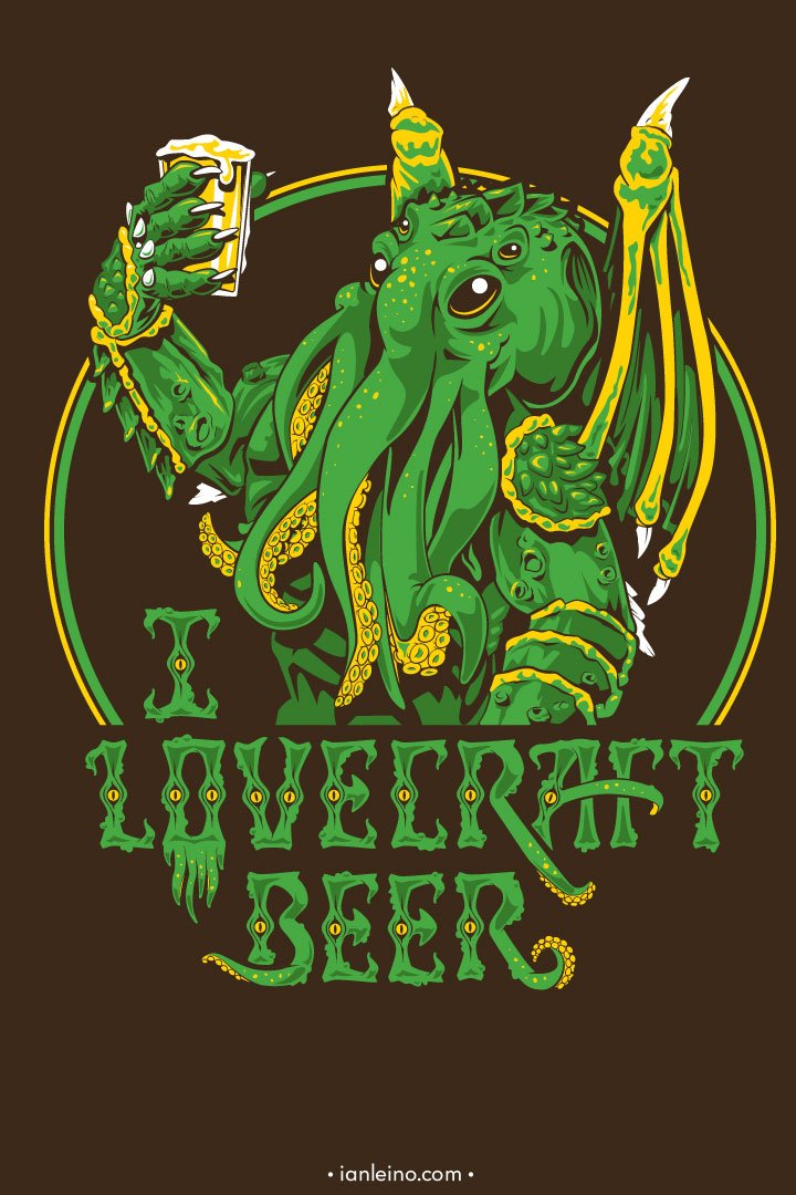 I Lovecraft Beer T-Shirt artwork