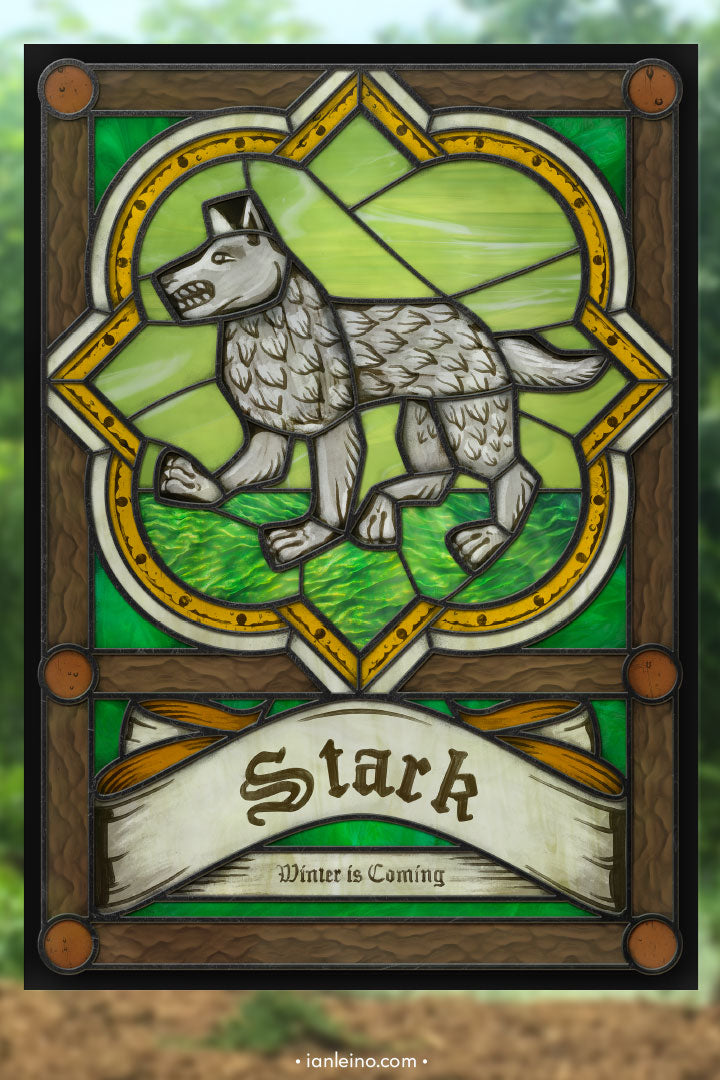 Game of Thrones "House Stark" - Stained Glass window cling