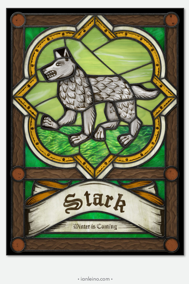 Game of Thrones "House Stark" - Stained Glass window cling