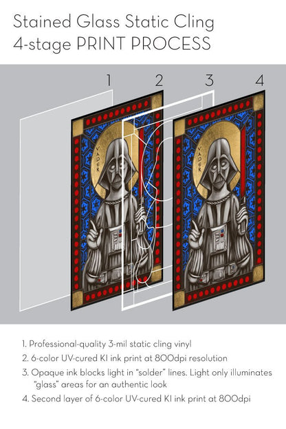 Picard Icon - Stained Glass window cling