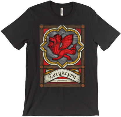 Targaryen Stained Glass T-Shirt Men's XS Black