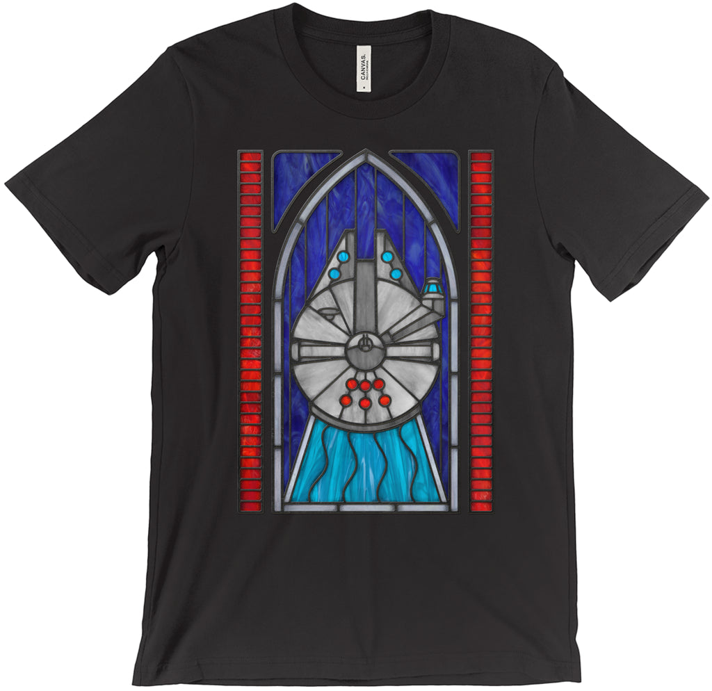Millennium Falcon Stained Glass T-Shirt Men's XS Black